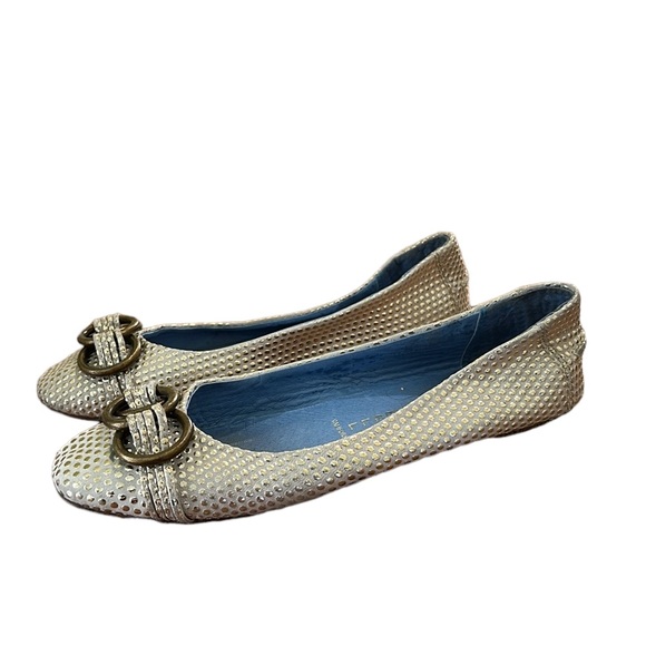 Jeffrey Campbell “Bring” Ivory & Metallic Gold Dot Chain Detail Ballet Flats - 8 - Picture 14 of 14